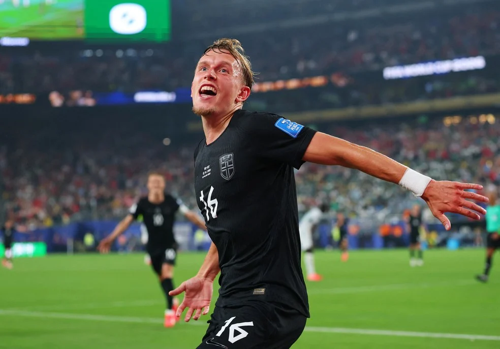 Marcus Pedersen em ação pela Noruega