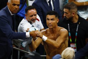 Cristiano Ronaldo em ação na partida Portugal x Croácia