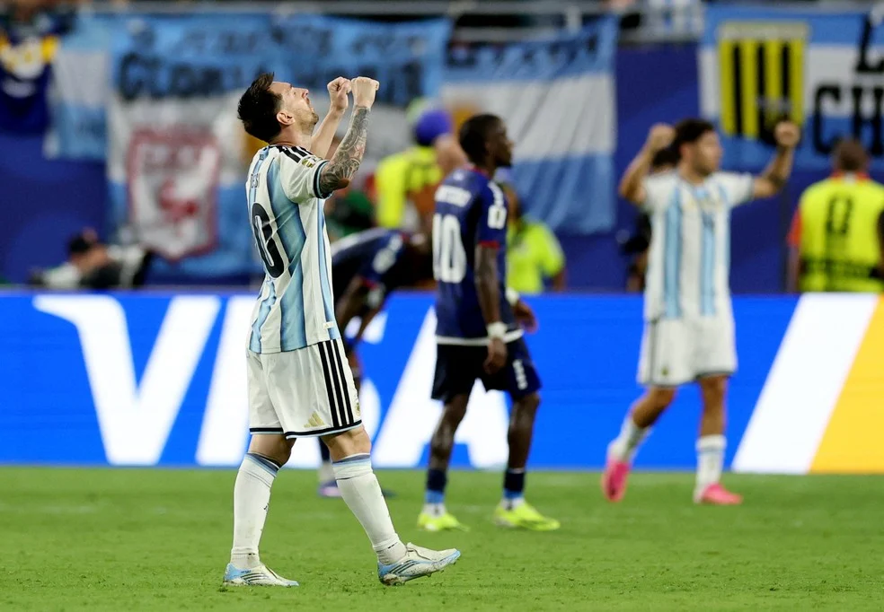 Messi na Copa do Mundo comemorando gol — REUTERS/Paul Childs