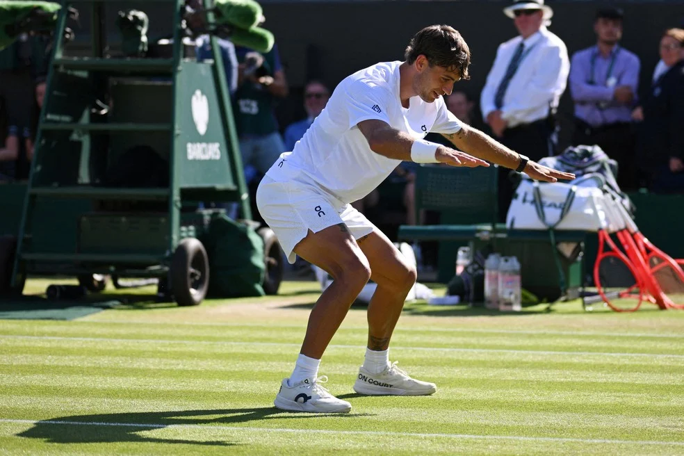 Flavio Cobolli comemoração Matheus Cunha em Wimbledon