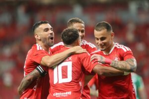 Jogadores do Inter comemorando — gols do Inter em 2026