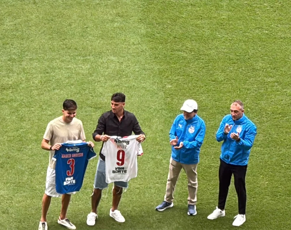 Bahia apresenta reforços Marco Moreno e Alejo Véliz na Fonte Nova