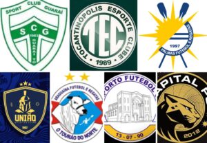 Montagem com escudo tocantinense de clubes
