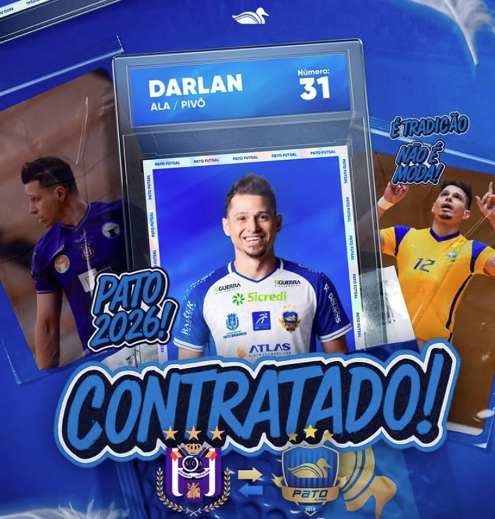 Darlan anunciado pelo Pato Futsal