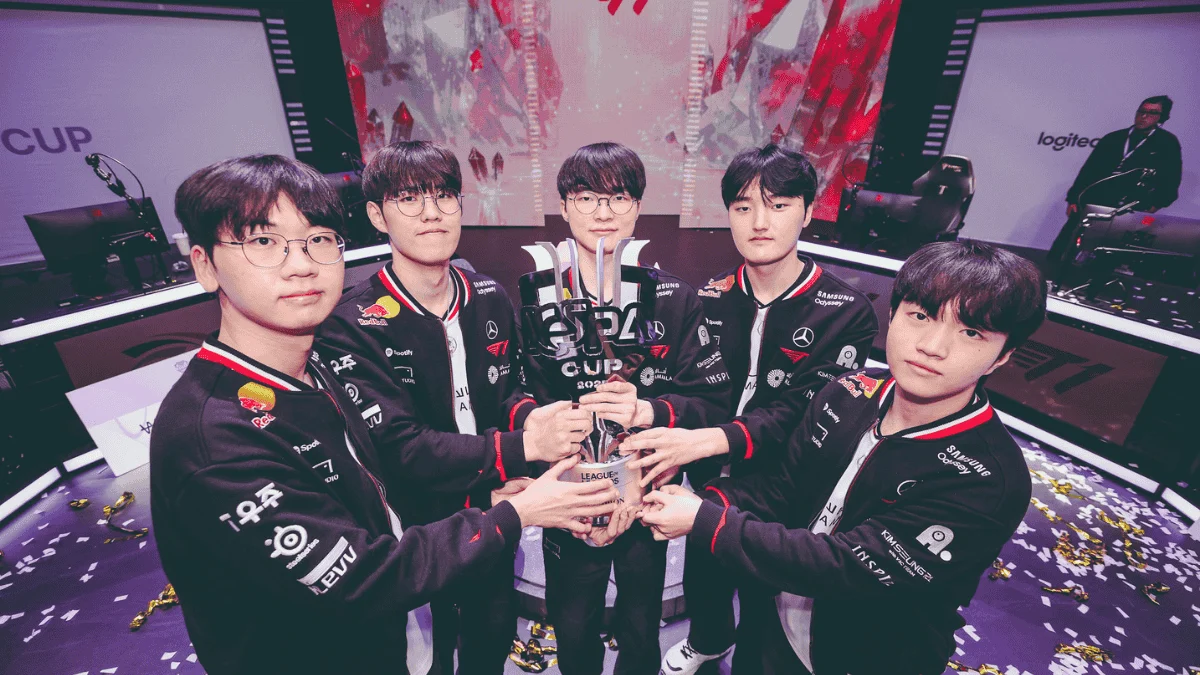 Trio Monstro T1 com Faker, Keria e Oner em destaque