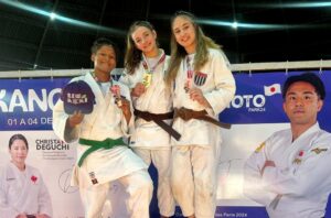 Jaiane Couto, judoca de Mazagão, no pódio com bronze