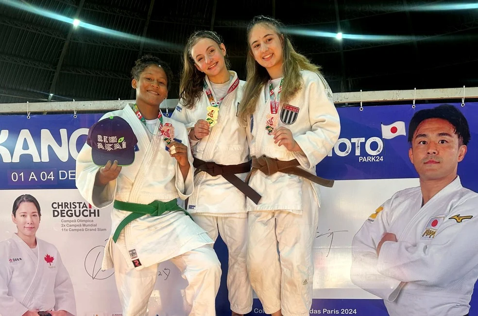 Jaiane Couto, judoca de Mazagão, no pódio com bronze