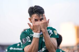 Flaco López comemora — ataque do Palmeiras