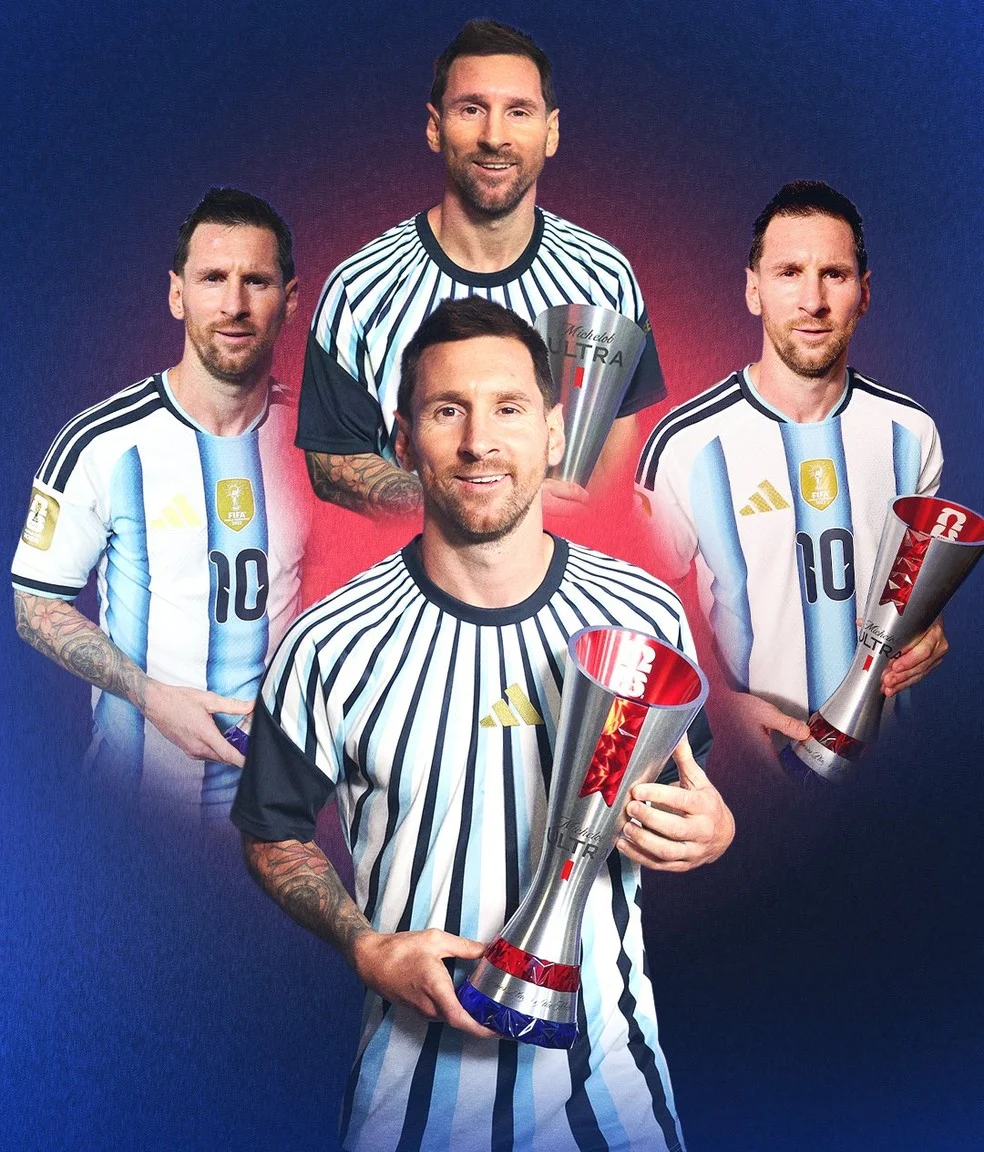 Messi com prêmios de Melhor da Partida