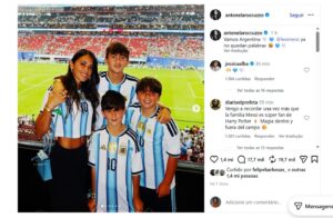 Antonela se declara a Messi após classificação da Argentina