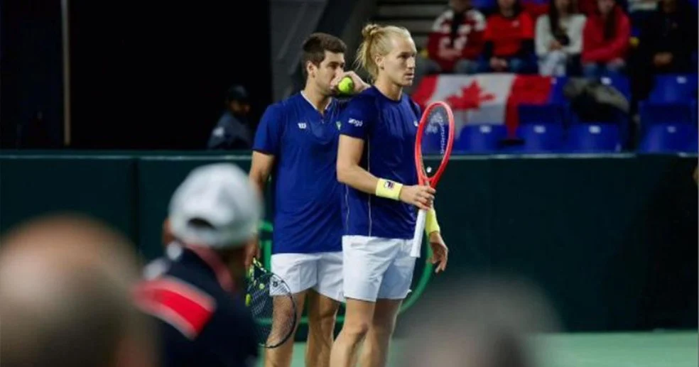 Orlando Luz e Rafael Matos em quadra — duplas em Wimbledon