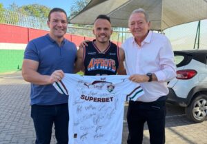 Júnior Santos e Renê: Gestão do Picos em visita ao CT