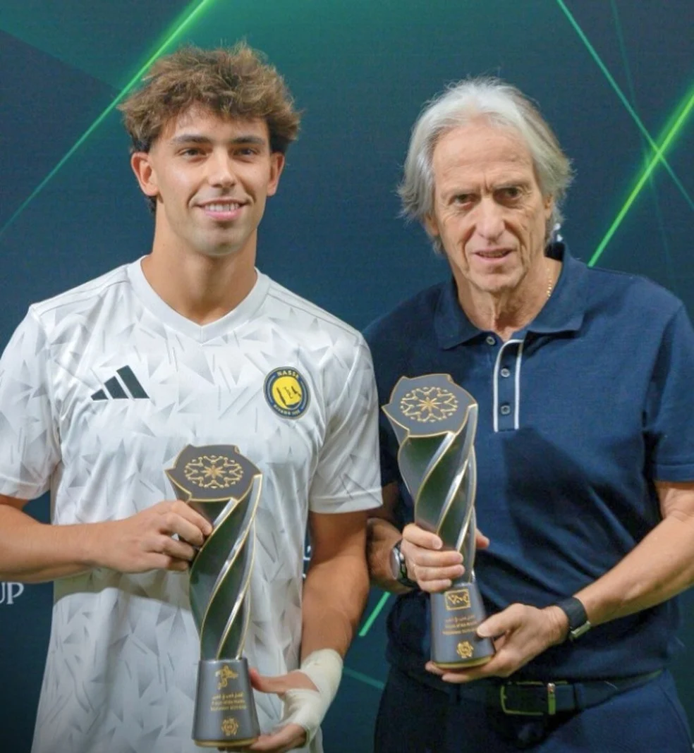 João Félix e Jorge Jesus durante período no Al-Nassr