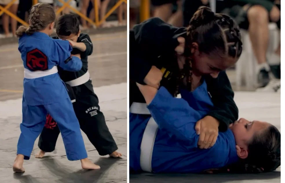 Crianças no tatame do Open Kids Jiu-Jitsu em Caruaru
