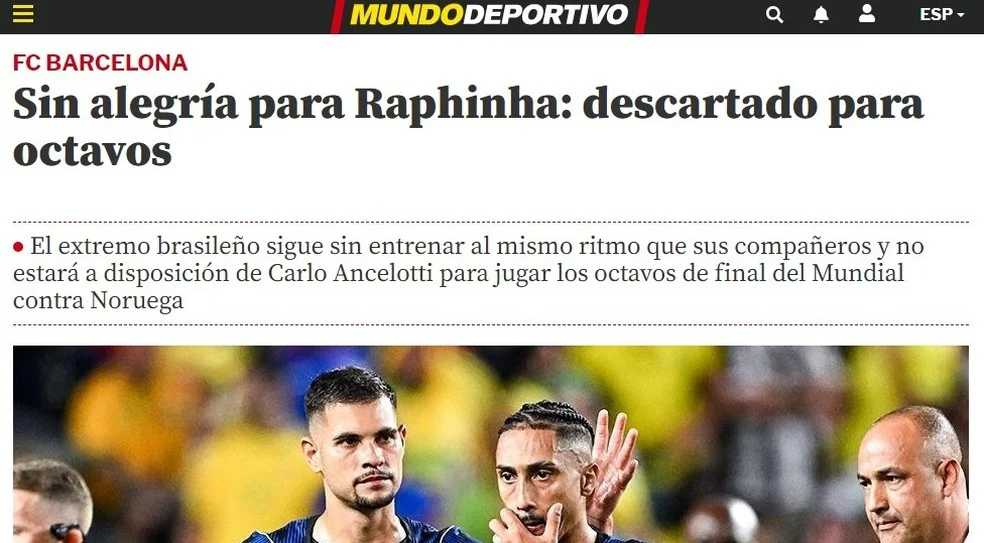 Ausência de Raphinha em destaque — Raphinha em treino