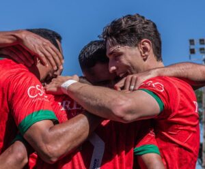 Jogadores do Boa Esporte comemorando gol — Boa Esporte classifica