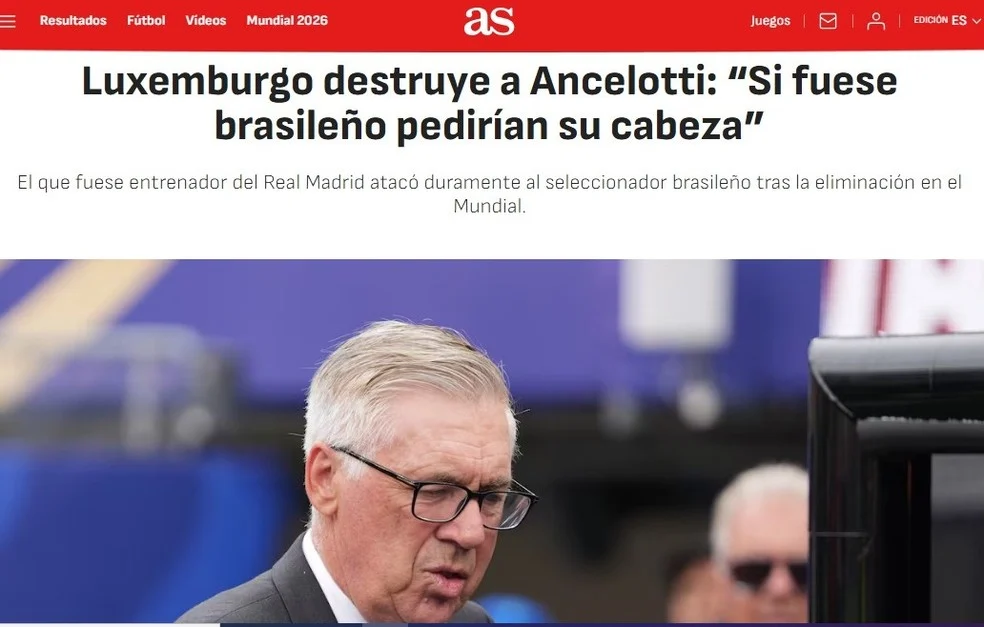 Luxemburgo Ancelotti - imagem do vídeo com críticas a Ancelotti