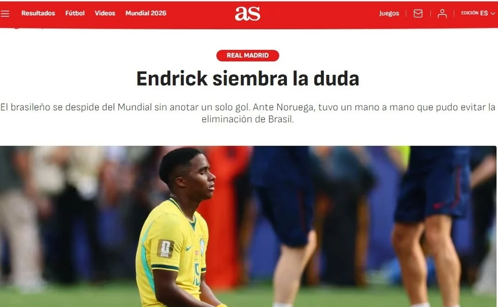 Endrick semeia dúvidas após Copa sem gols