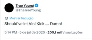 Trae Young corneta pênalti de Bruno Guimarães